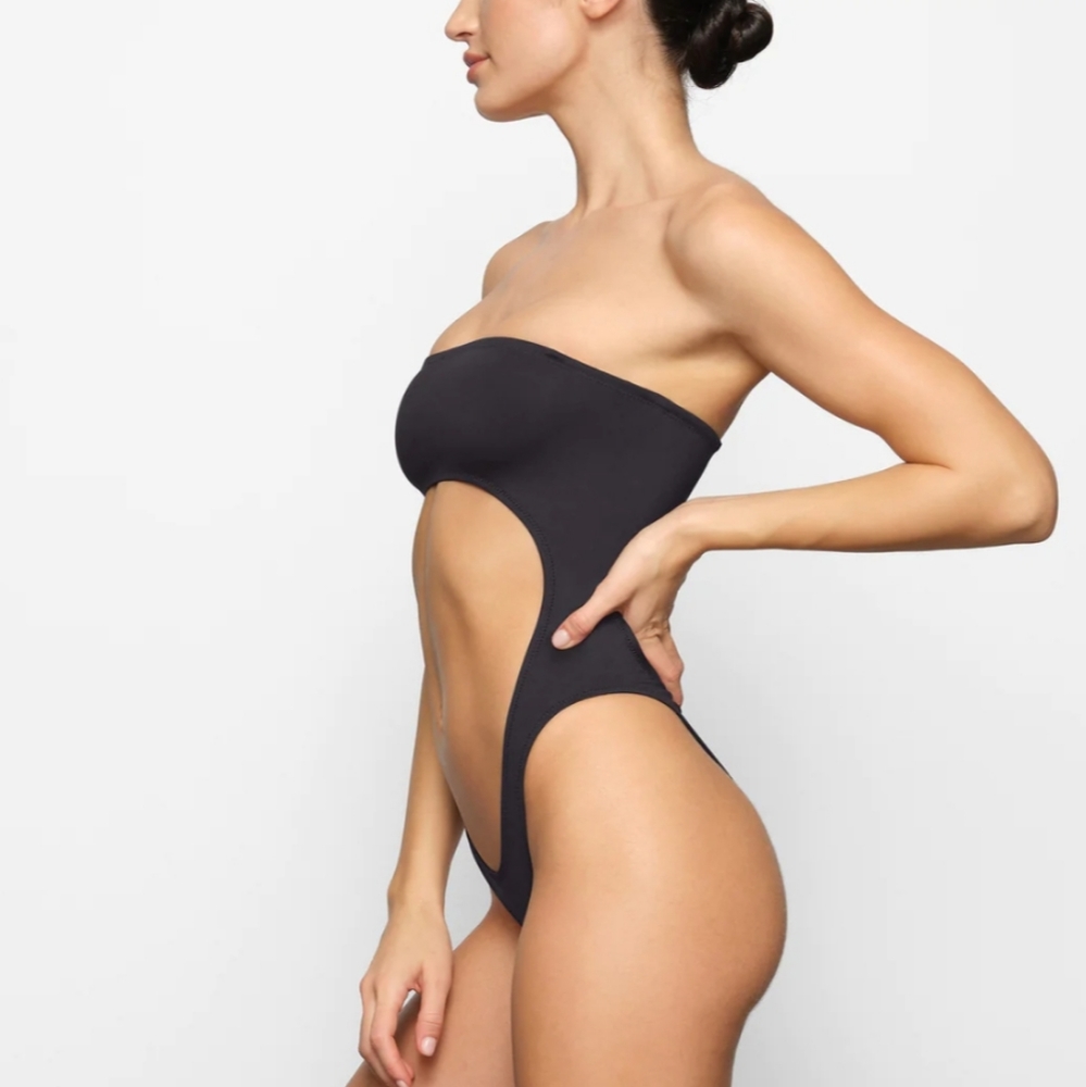 SKIMS Black Cutout One-Piece Swimsuit - Picture 3 of 11